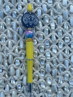 Zodiac Ram Yellow Decorative Ballpoint Pen